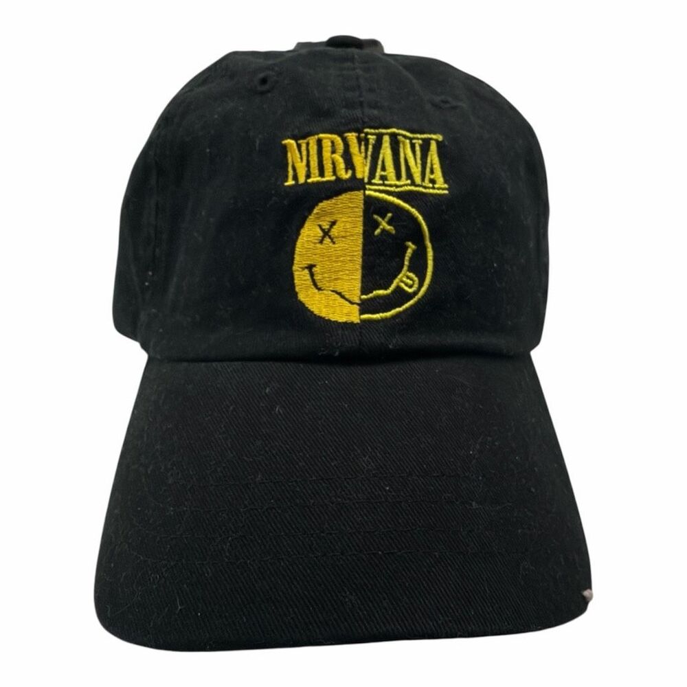 Brand New Nirvana Navy Blue Yellow Baseball Cap Hat